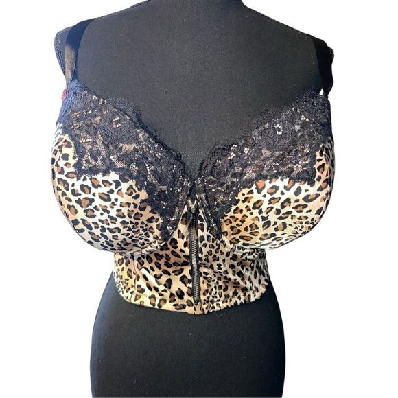 Women's Cacique Intimates Zipper cheetah Print Balconette 44DD Bra - Picture 5 of 8